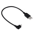 Cable de carga/datos mini USB a USB izquierdo en ángulo de 90 grados, longitud: 28 cm, Left Angle Mini USB