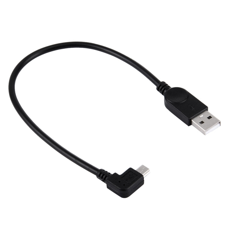 Cable de carga/datos mini USB a USB izquierdo en ángulo de 90 grados, longitud: 28 cm, Left Angle Mini USB
