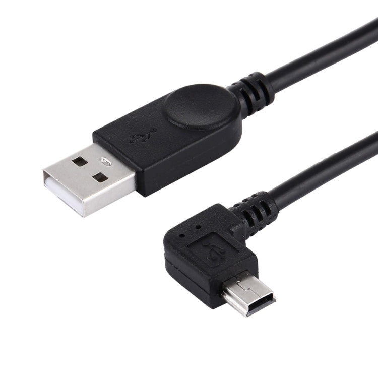 Cable de carga/datos mini USB a USB izquierdo en ángulo de 90 grados, longitud: 28 cm, Left Angle Mini USB