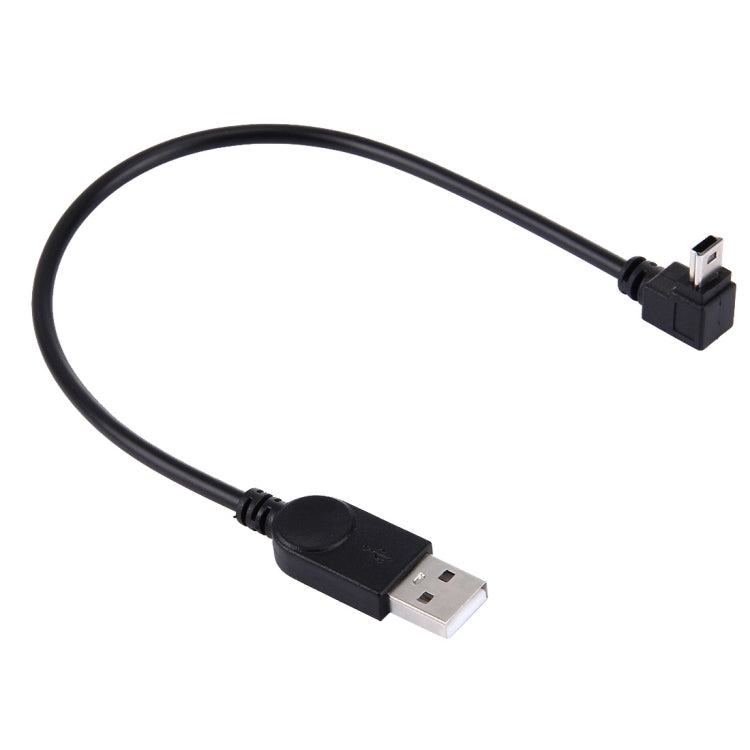 Cable de carga / datos Mini USB a USB con codo en ángulo de 90 grados, longitud: 28 cm, Elbow Angle Mini USB
