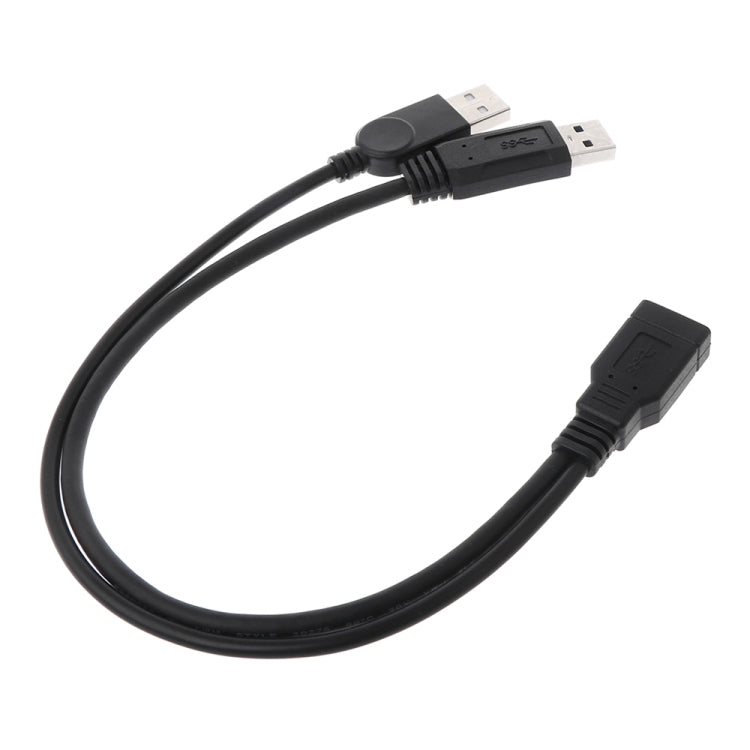 Cable 2 en 1 USB 3.0 hembra a USB 2.0 + USB 3.0 macho para computadora / computadora portátil, longitud: 29 cm, USB 3.0 AF to USB 2.0 AM + USB 3.0 AM