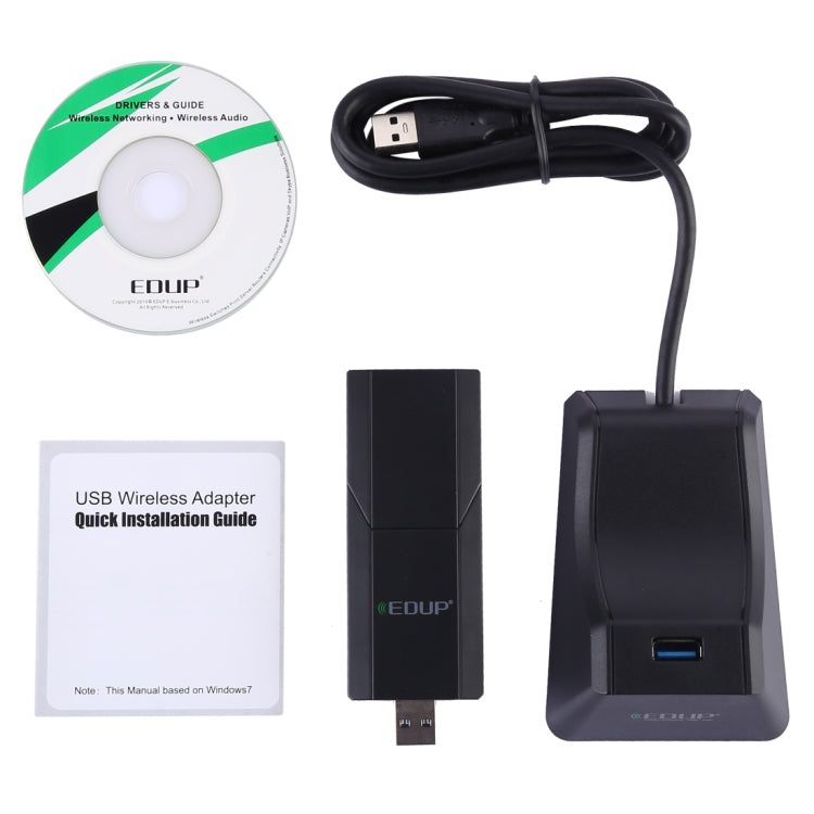 EDUP EP-AC1675 AC1900Mbps 2,4 GHz y 5,8 GHz Adaptador WiFi USB3.0 de doble banda Tarjeta de red externa, EP-AC1675