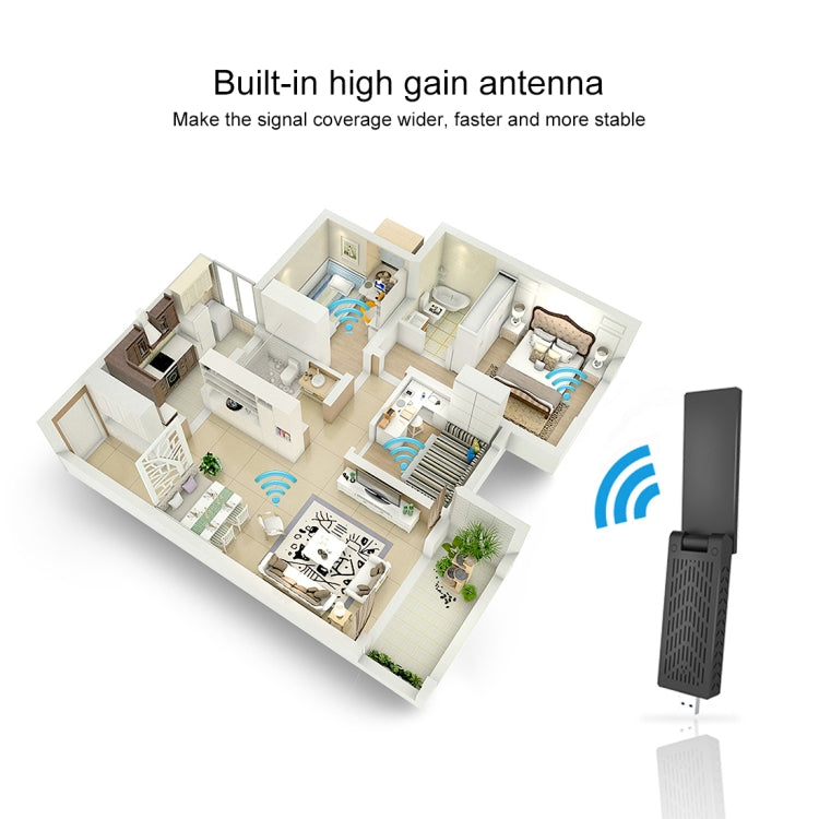 EDUP EP-AC1675 AC1900Mbps 2,4 GHz y 5,8 GHz Adaptador WiFi USB3.0 de doble banda Tarjeta de red externa, EP-AC1675