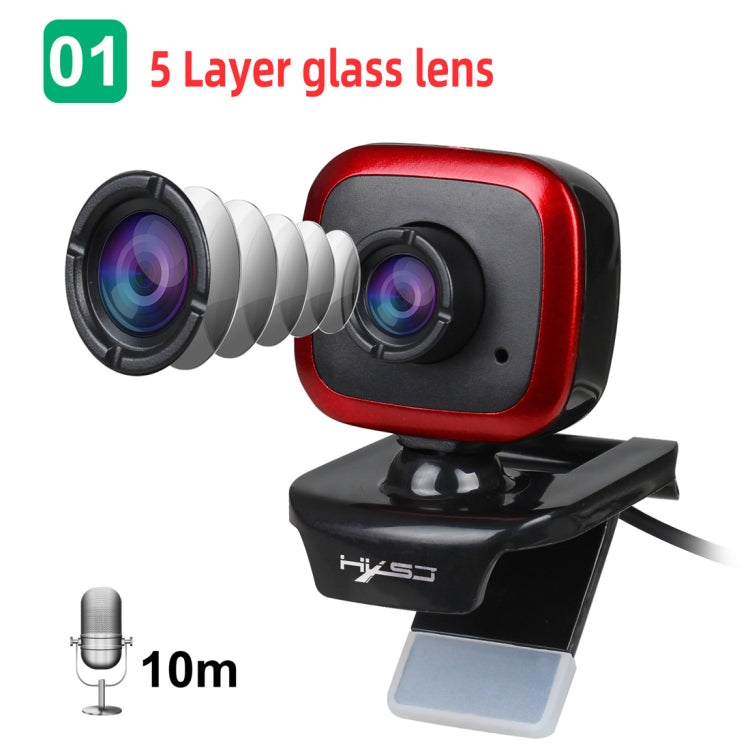 HXSJ A849 480P Cámara de PC con cámara web de video HD ajustable de 360 grados con micrófono
