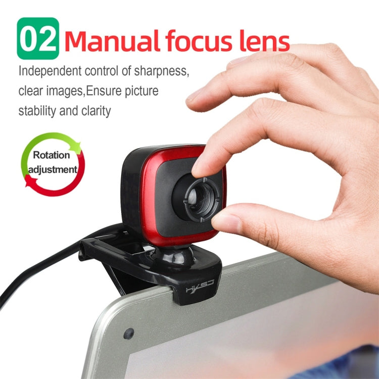 HXSJ A849 480P Cámara de PC con cámara web de video HD ajustable de 360 grados con micrófono