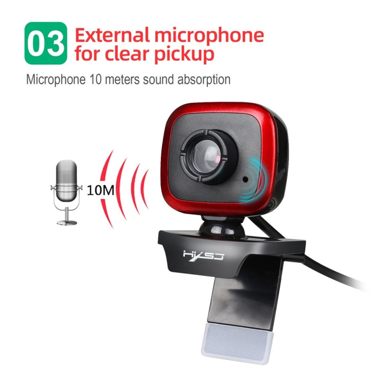 HXSJ A849 480P Cámara de PC con cámara web de video HD ajustable de 360 grados con micrófono