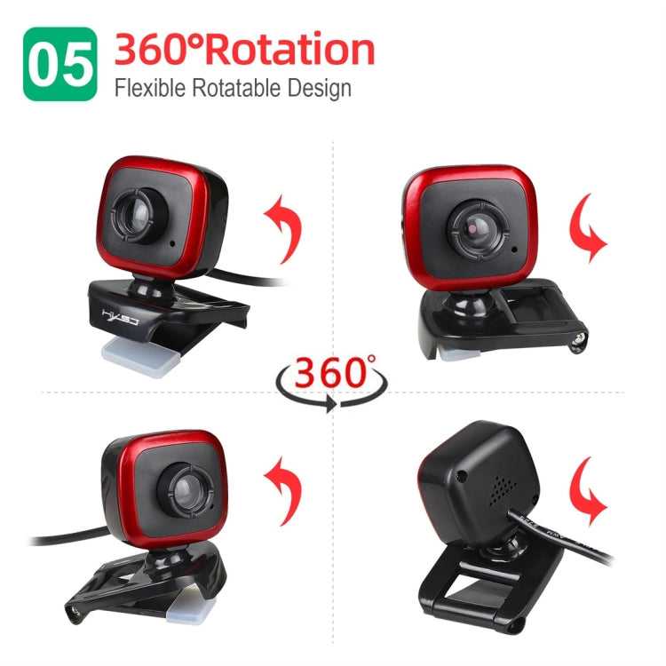 HXSJ A849 480P Cámara de PC con cámara web de video HD ajustable de 360 grados con micrófono