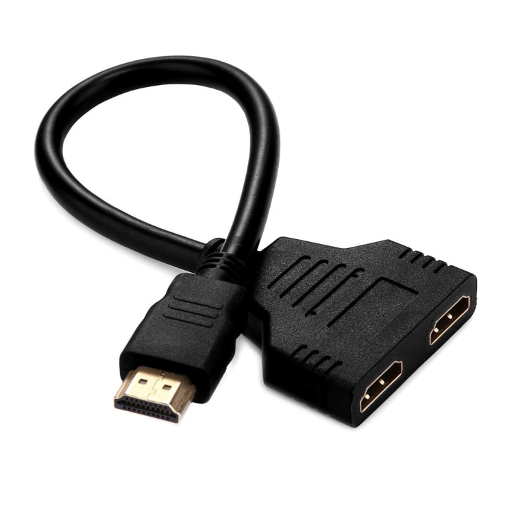 Adaptador de conector de cable versión 1.4 HDMI macho a HDMI dual hembra de 30 cm