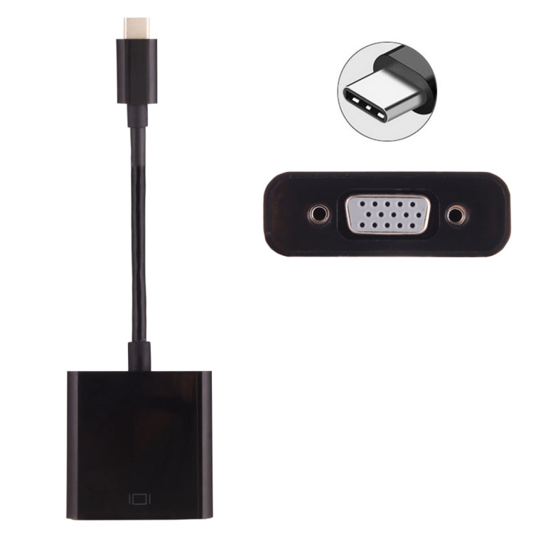 Cable adaptador USB-C / Type-C 3.1 macho a VGA hembra para MacBook de 12 pulgadas, Chromebook Pixel 2015, Nokia N1 Tablet PC, longitud: aproximadamente 10 cm