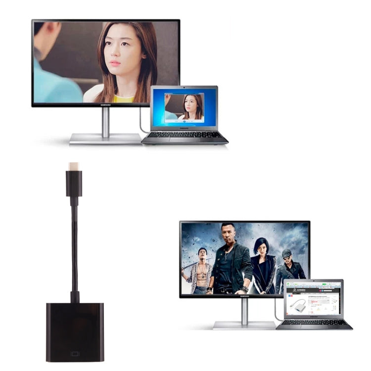 Cable adaptador USB-C / Type-C 3.1 macho a VGA hembra para MacBook de 12 pulgadas, Chromebook Pixel 2015, Nokia N1 Tablet PC, longitud: aproximadamente 10 cm