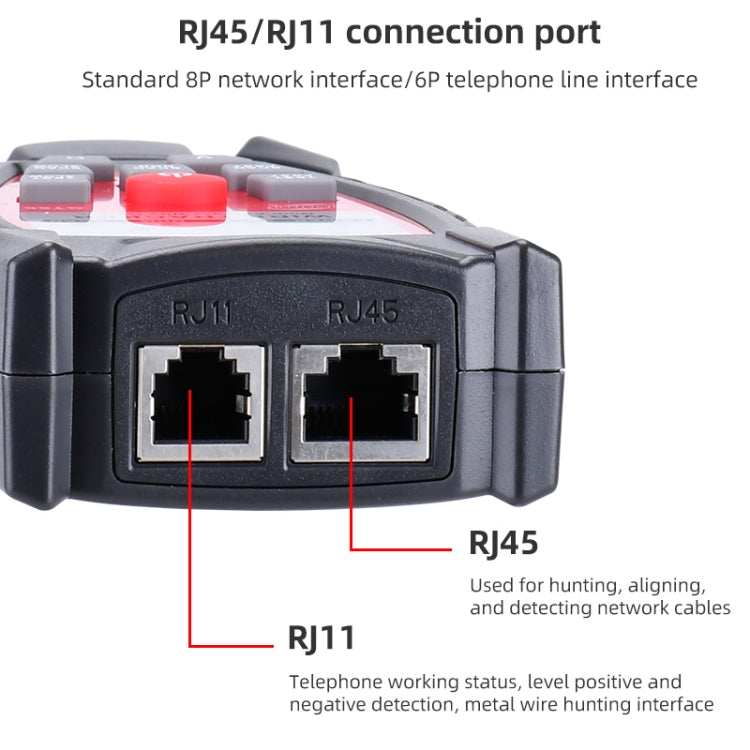 BENETECH GT66 RJ11 / RJ45 Probador de cables multifuncional Buscador de líneas Detector de cables de red, GT66 Cable Detector