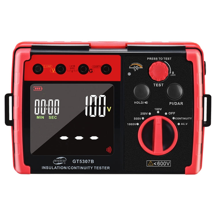 Probador de resistencia de aislamiento digital LCD profesional BENETECH GT5307B, GT5307B Insulation Resistance Tester