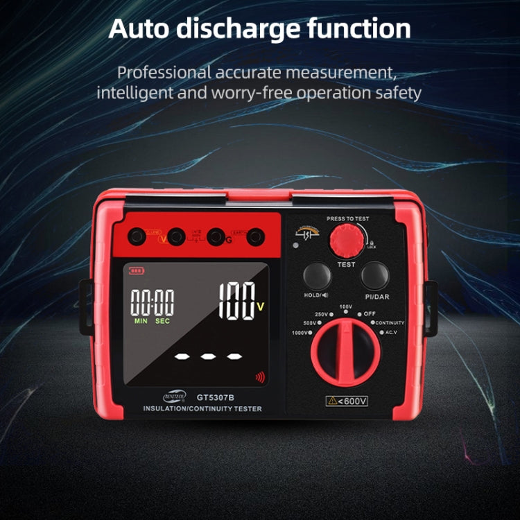 Probador de resistencia de aislamiento digital LCD profesional BENETECH GT5307B, GT5307B Insulation Resistance Tester