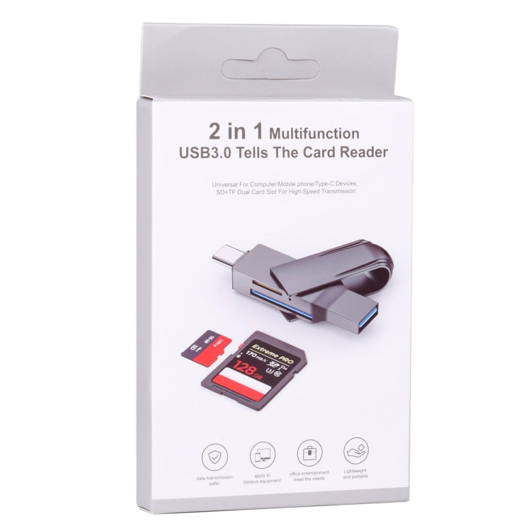 Lector de tarjetas multifunción USB-C / Type-C a USB 3.0 2 en 1, Type-C to USB 3.0