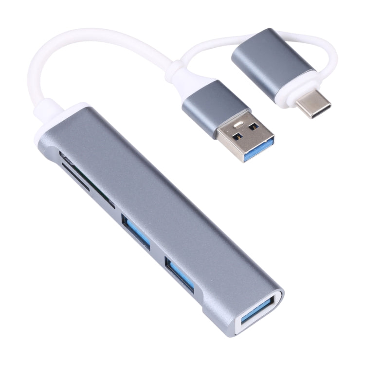 A-807 Lector de tarjetas adaptador HUB USB 3.0 y Type-C / USB-C a USB 3.0 5 en 1, A-807