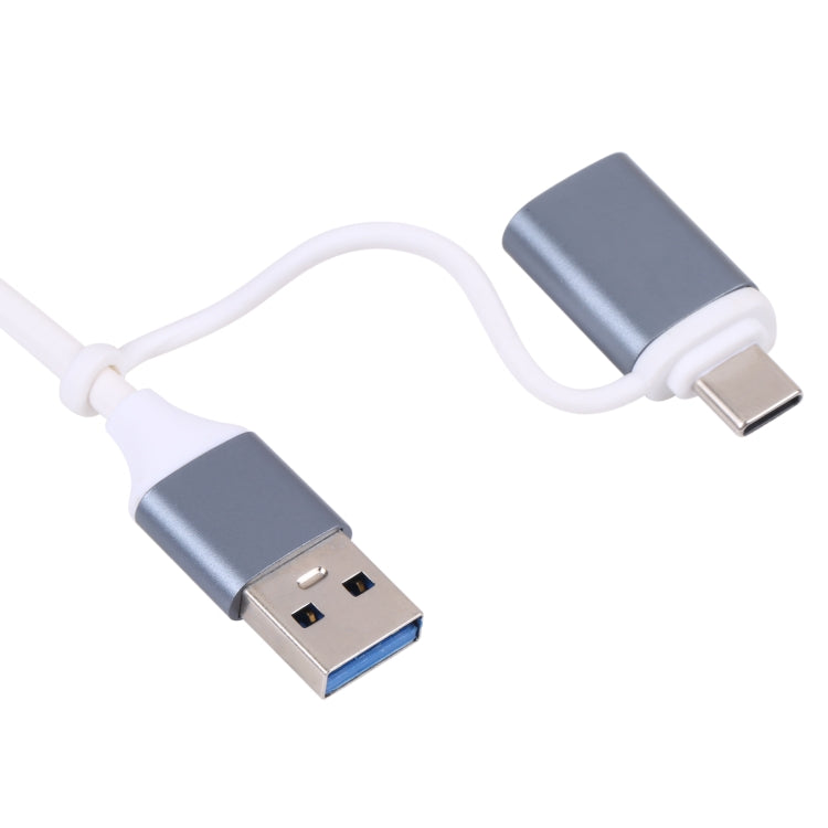 A-807 Lector de tarjetas adaptador HUB USB 3.0 y Type-C / USB-C a USB 3.0 5 en 1, A-807
