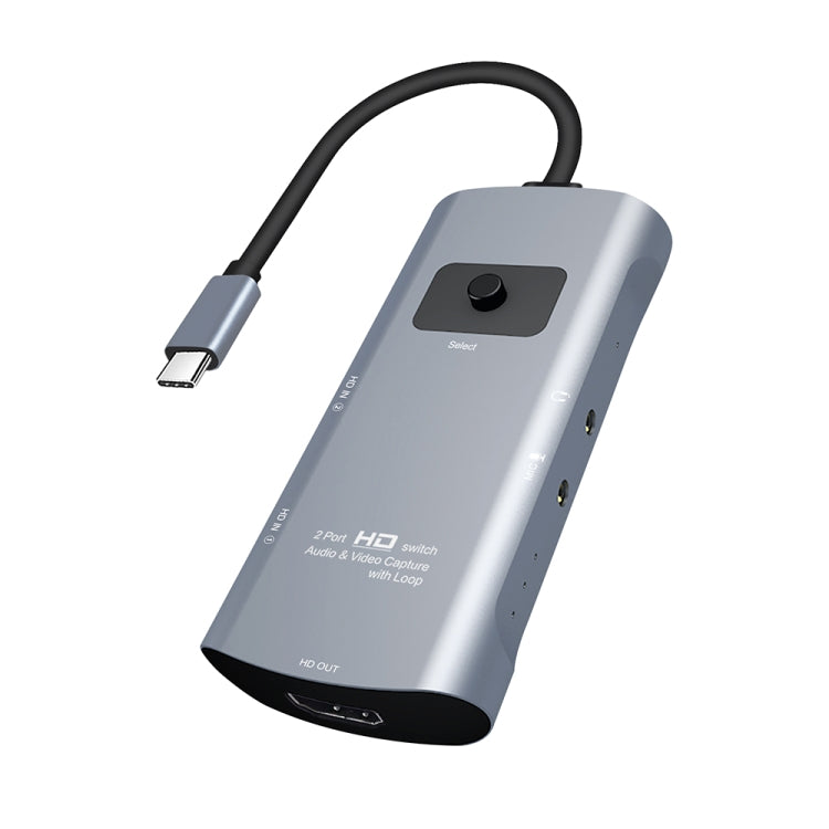 Salida HDMI Z54A + 2 entradas HDMI + Micrófono + Conmutador de captura de video de audio a tipo C con bucle, Z54A