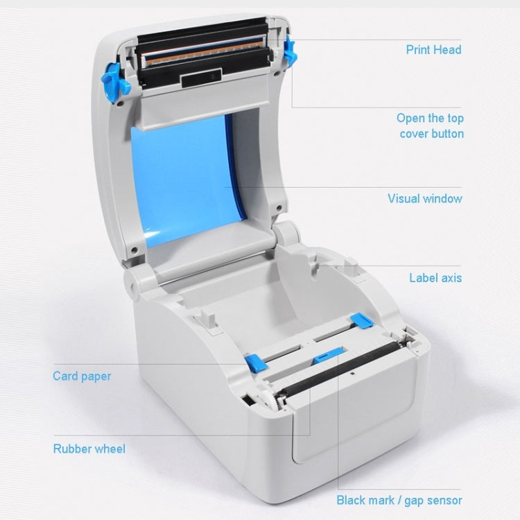 GPRINTER GP1324D Impresora de códigos de barras de calibración automática térmica con puerto USB Bluetooth, tamaño máximo de papel térmico admitido: 104 x 2286 mm, GP1324D (Bluetooth)
