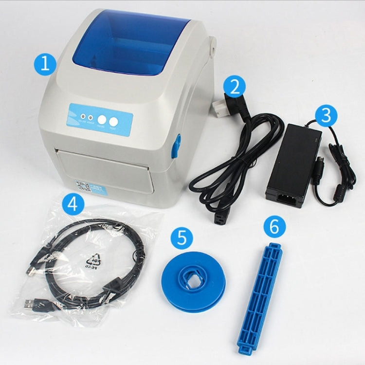 GPRINTER GP1324D Impresora de códigos de barras de calibración automática térmica con puerto USB Bluetooth, tamaño máximo de papel térmico admitido: 104 x 2286 mm, GP1324D (Bluetooth)