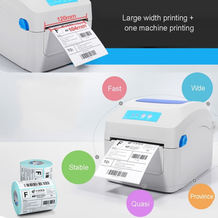 GPRINTER GP1324D Impresora de códigos de barras de calibración automática térmica con puerto USB Bluetooth, tamaño máximo de papel térmico admitido: 104 x 2286 mm, GP1324D (Bluetooth)