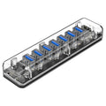 ORICO F7U 7 x USB 3.0 puertos 5Gbps HUB de escritorio de transmisión rápida con luz indicadora LED azul, 7 Ports
