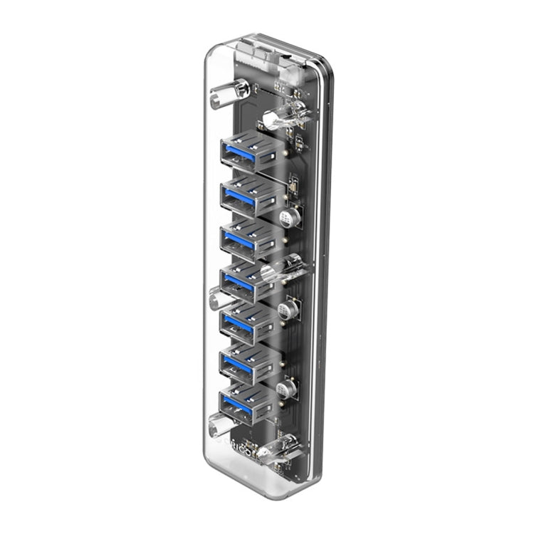ORICO F7U 7 x USB 3.0 puertos 5Gbps HUB de escritorio de transmisión rápida con luz indicadora LED azul, 7 Ports