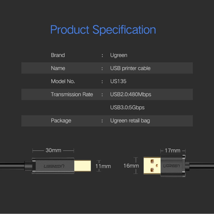 Para Canon, Epson, HP, Longitud del cable: 1,5 m, USB 2.0 Gold-plated (1.5m)