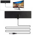 Antena de TV Digital HDTV interior y exterior amplificada de alta ganancia, 25 millas de alcance, 28dBi, con Cable Coaxial de 3,7 m y adaptador IEC, 25 Miles 28dBi