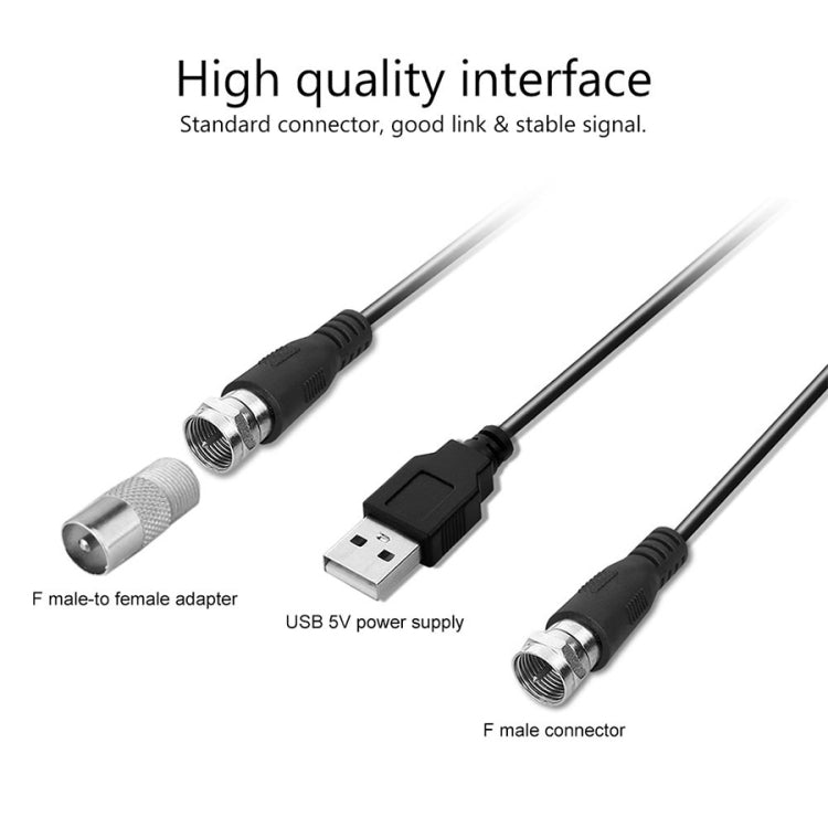 Amplificador amplificador de señal con conector USB + cabezal convertidor IEC, USB 50 Miles 25dBi