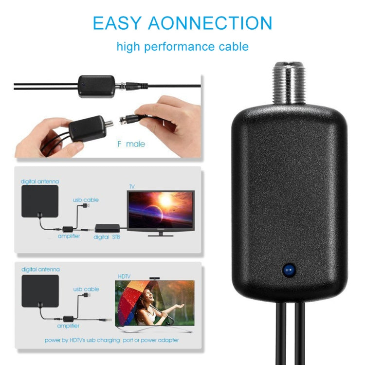 Amplificador amplificador de señal con conector USB + cabezal convertidor IEC, USB 50 Miles 25dBi