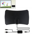 Antena HDTV digital interior de alta ganancia de 25 dBi de alcance de 50 millas con cable coaxial de 3 m, 50 Miles 25dBi Black