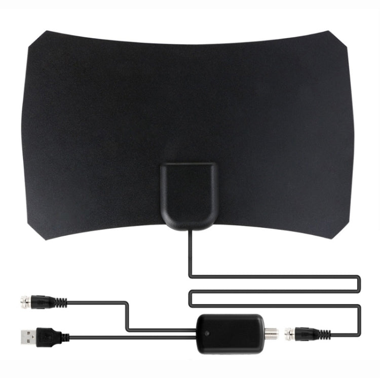 Antena HDTV digital interior de alta ganancia de 25 dBi de alcance de 50 millas con cable coaxial de 3 m, 50 Miles 25dBi Black
