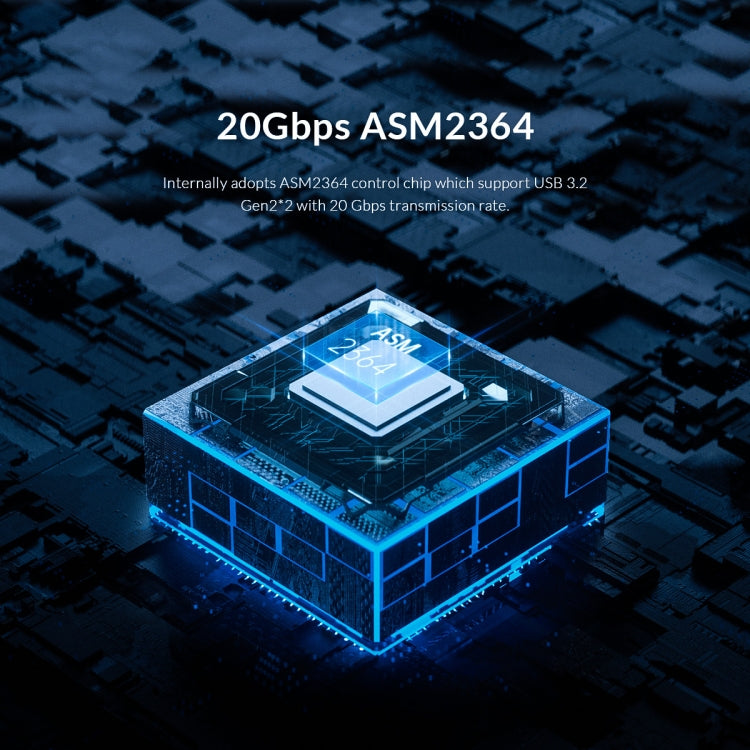 ORICO M2PVC3-G20-GY-BP USB3.2 Caja SSD NVMe M.2 de 20 Gbps, M2PVC3-G20-GY-BP