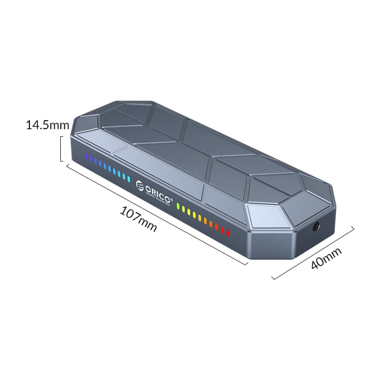 Caja SSD ORICO M2VG01-C3 RGB M.2 NVMe, M2VG01-C3