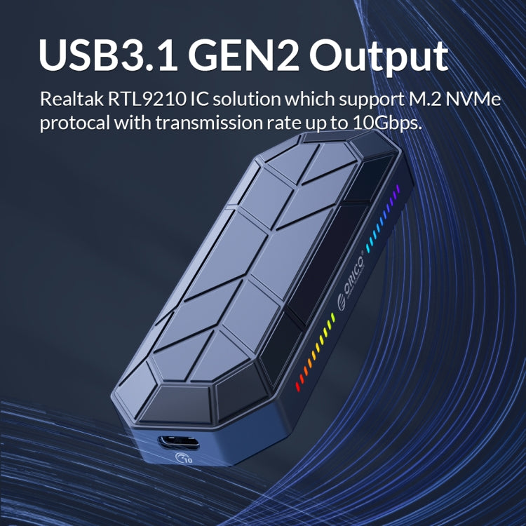 Caja SSD ORICO M2VG01-C3 RGB M.2 NVMe, M2VG01-C3