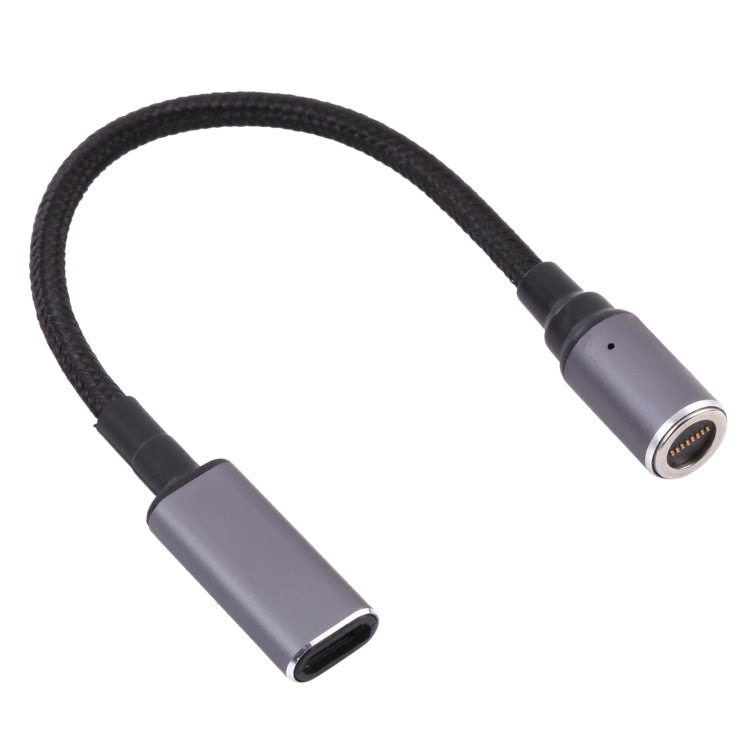 USB-C / Type-C hembra a cable adaptador de carga de enchufe libre de cabeza redonda magnética de CC de 8 pines, Type-C to Magnetic Round Head