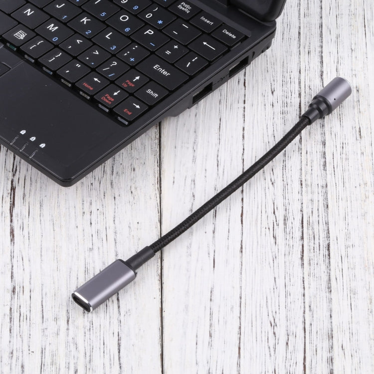 USB-C / Type-C hembra a cable adaptador de carga de enchufe libre de cabeza redonda magnética de CC de 8 pines, Type-C to Magnetic Round Head