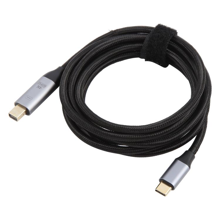 Cable adaptador USB-C / Type-C macho a 4K 60Hz Mini DP macho, longitud: 1,8 m, Mini DP Male