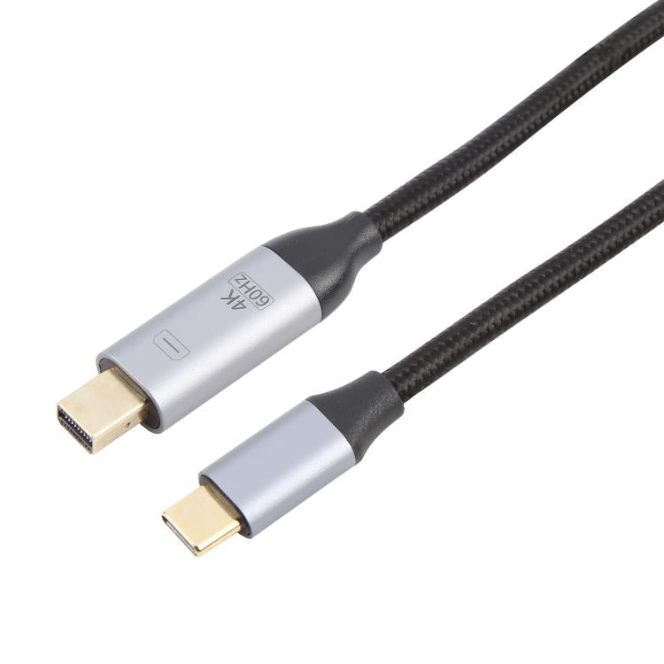 Cable adaptador USB-C / Type-C macho a 4K 60Hz Mini DP macho, longitud: 1,8 m, Mini DP Male