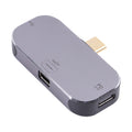 Adaptador 3 en 1 USB-C / Type-C macho a doble USB-C / Type-C + Mini DP hembra, Dual USB-C / Type-C + Mini DP