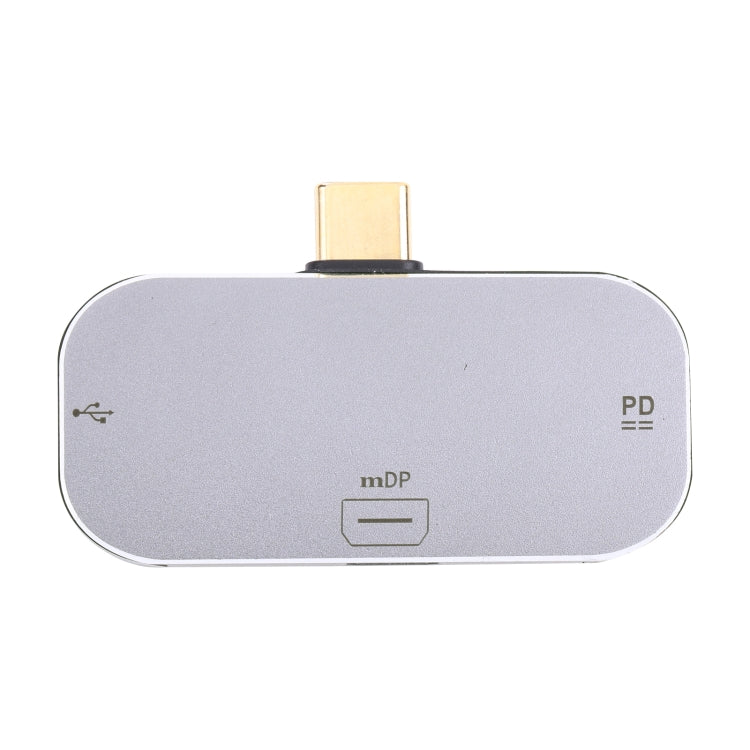 Adaptador 3 en 1 USB-C / Type-C macho a doble USB-C / Type-C + Mini DP hembra, Dual USB-C / Type-C + Mini DP