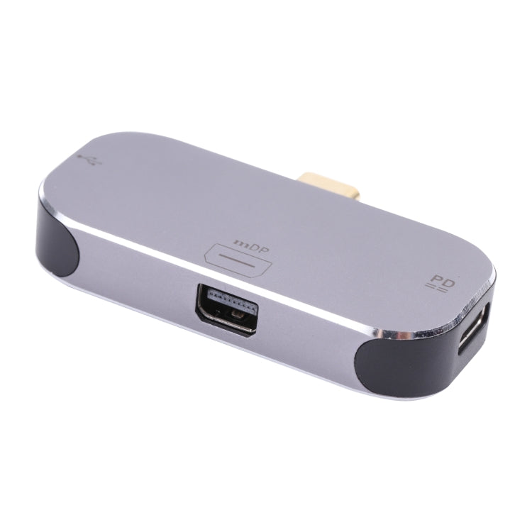 Adaptador 3 en 1 USB-C / Type-C macho a doble USB-C / Type-C + Mini DP hembra, Dual USB-C / Type-C + Mini DP