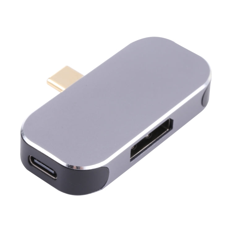 3 en 1 USB-C / Tipo-C Macho a USB-C / Tipo-C Carga + Adaptador USB + DP Hembra, USB-C / Type-C + USB + DP