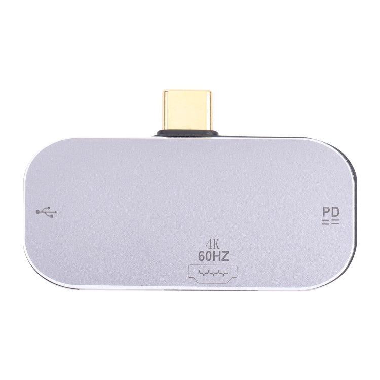 Adaptador 3 en 1 USB-C / Type-C macho a doble USB-C / Type-C + 4K 60Hz HDMI hembra, Dual USB-C / Type-C + HDMI