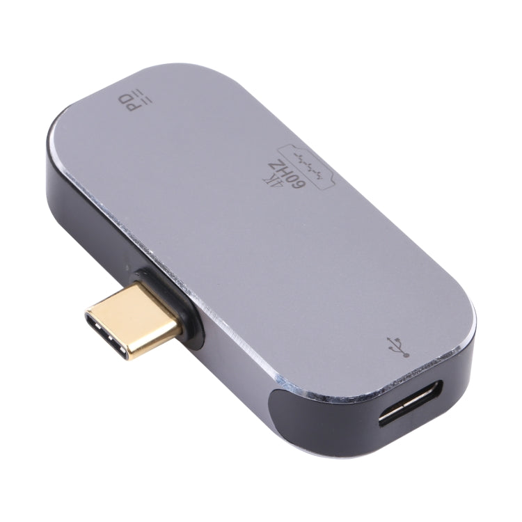 Adaptador 3 en 1 USB-C / Type-C macho a doble USB-C / Type-C + 4K 60Hz HDMI hembra, Dual USB-C / Type-C + HDMI