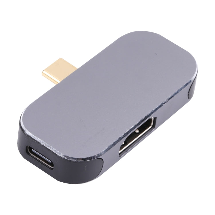 Adaptador 3 en 1 USB-C / Type-C macho a doble USB-C / Type-C + 4K 60Hz HDMI hembra, Dual USB-C / Type-C + HDMI