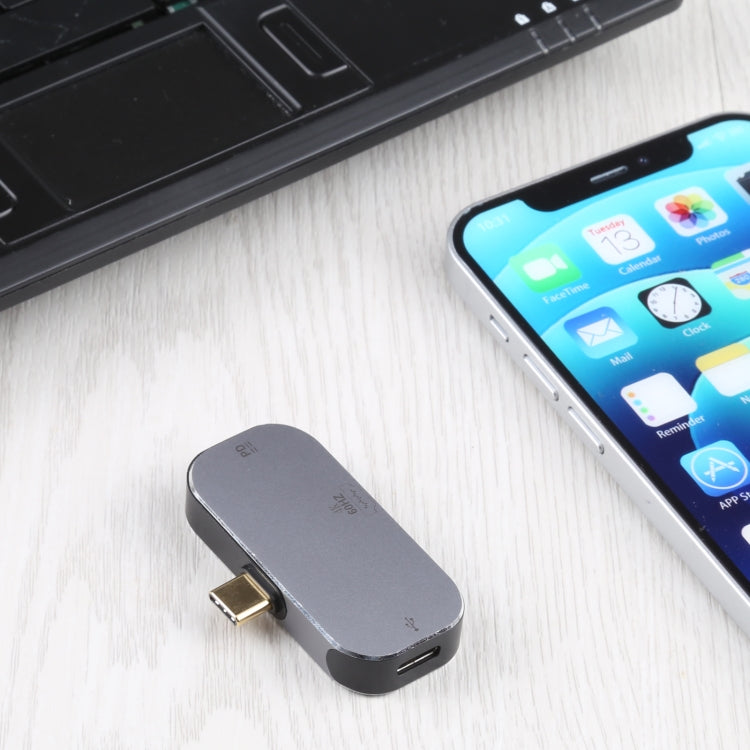 Adaptador 3 en 1 USB-C / Type-C macho a doble USB-C / Type-C + 4K 60Hz HDMI hembra, Dual USB-C / Type-C + HDMI