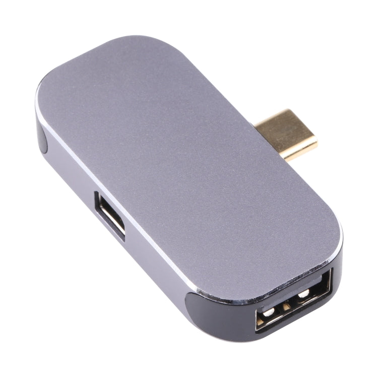3 en 1 USB-C/Tipo-C Macho a USB-C/Tipo-C Carga + USB + Adaptador Mini DP Hembra, USB-C / Type-C + USB + Mini DP