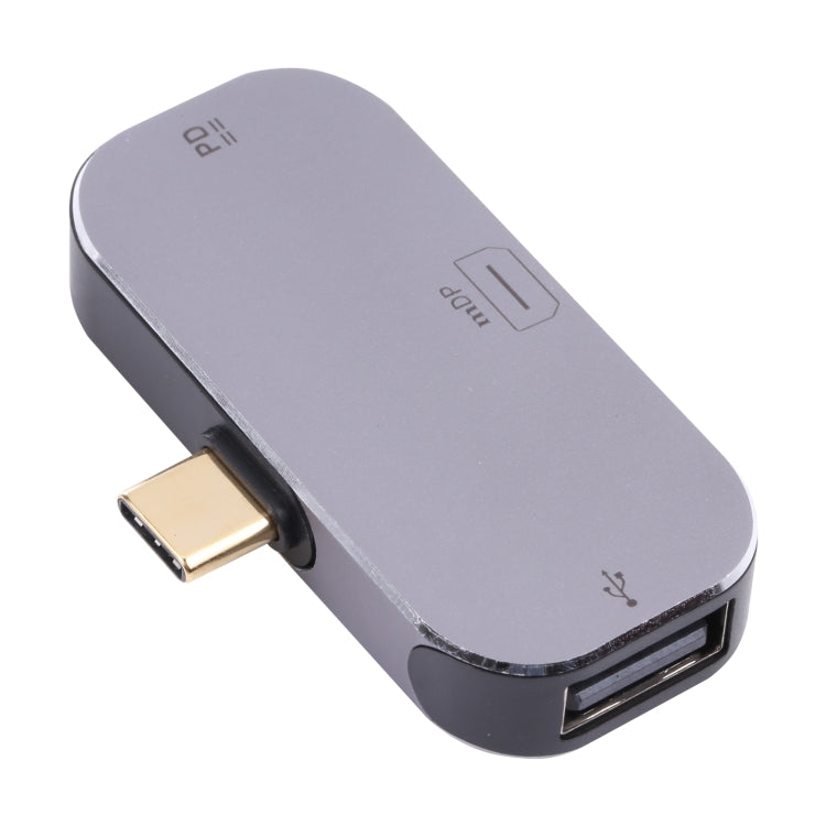 3 en 1 USB-C/Tipo-C Macho a USB-C/Tipo-C Carga + USB + Adaptador Mini DP Hembra, USB-C / Type-C + USB + Mini DP