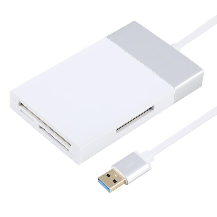 6 en 1 multifunción dual USB 3.0 + XQD + CF + TF + lector de tarjetas SD, 6 In 1 (Silver), 6 In 1